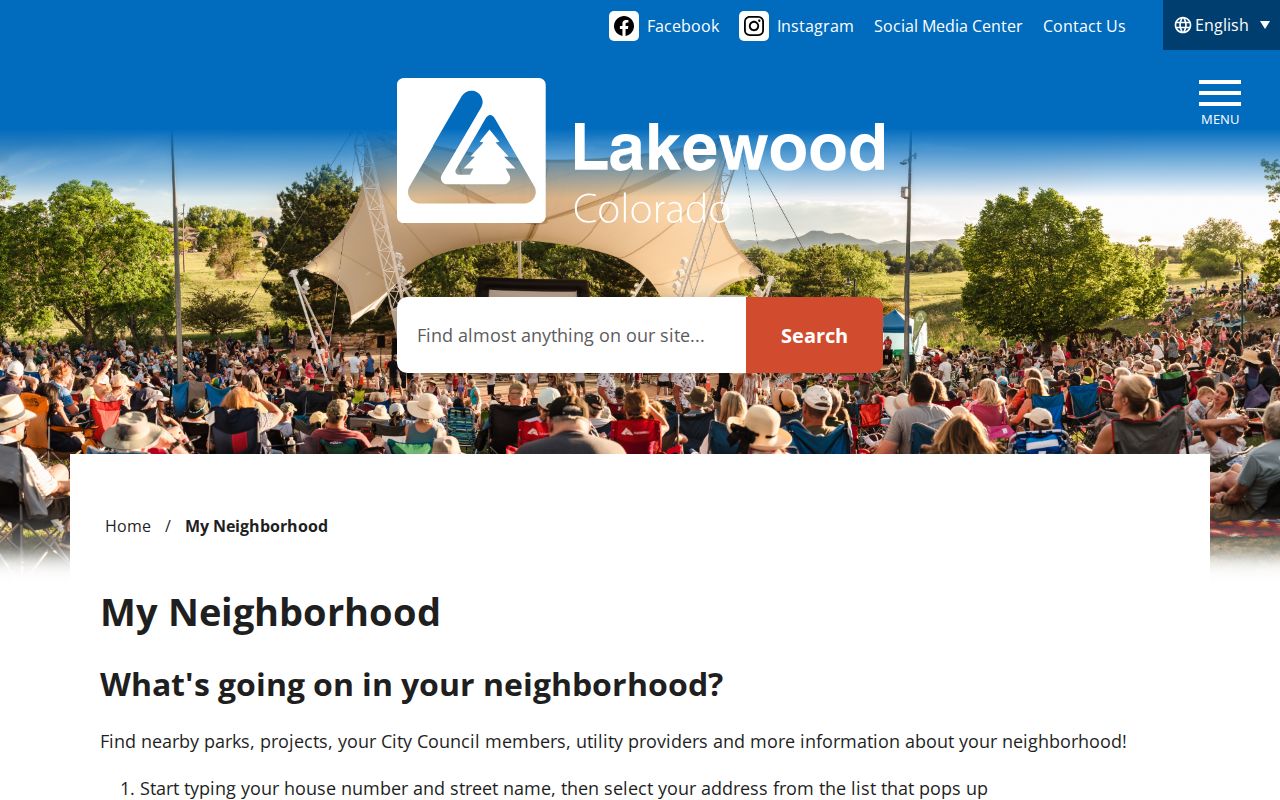 Lakewood neighbors lookup view of the My Neighborhood address map